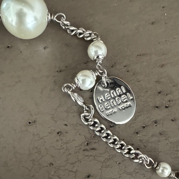 Henri Bendel Multi-Strand Glass Pearl and Crystal Silver Necklace - Picture 9 of 14